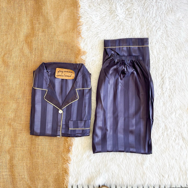 PHOEBE | satin shortsleeves + pants pajama set | PajamasOverload