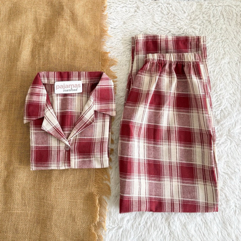 MERLIN | korean woven shortsleeves + pants sleepwear pajama set | PajamasOverload