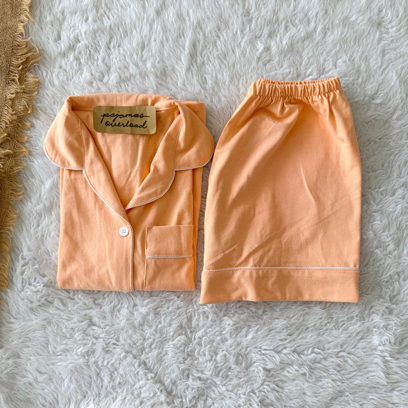 ZEUS PLAIN | cotton jersey shortsleeves top + shorts sleepwear pajama set | PajamasOverload
