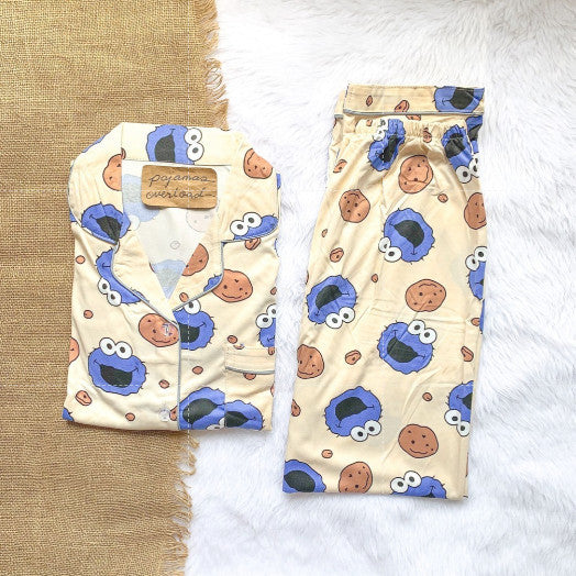 JOEY | polycotton shortsleeves top + pants sleepwear pajama set | PajamasOverload