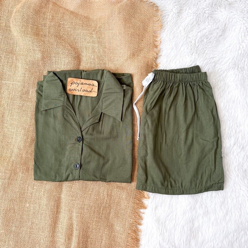 JOY | soft linen shortsleeves buttondown + shorts | PajamasOverload
