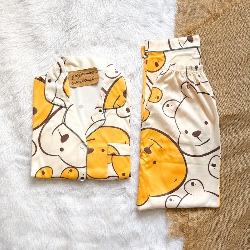 JOEY | polycotton shortsleeves + pants pajama set | PajamasOverload