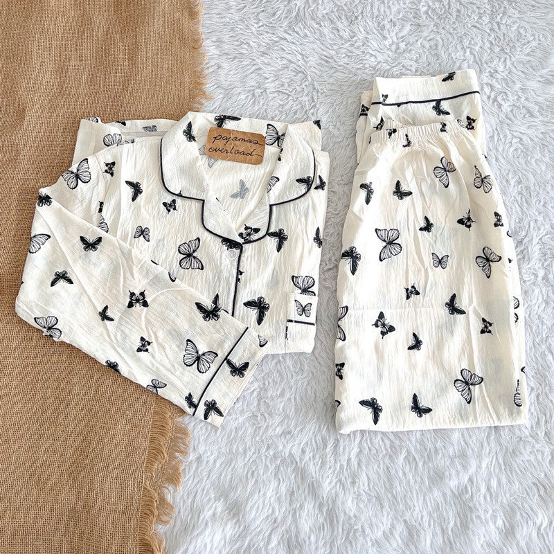 KAWAII | crumpled longsleeves + pants sleepwear pajama set | PajamasOverload