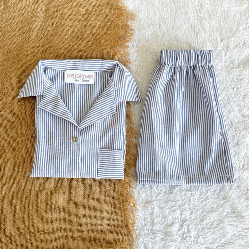 BRIA | chambray shortsleeves top + shorts sleepwear set | PajamasOverload