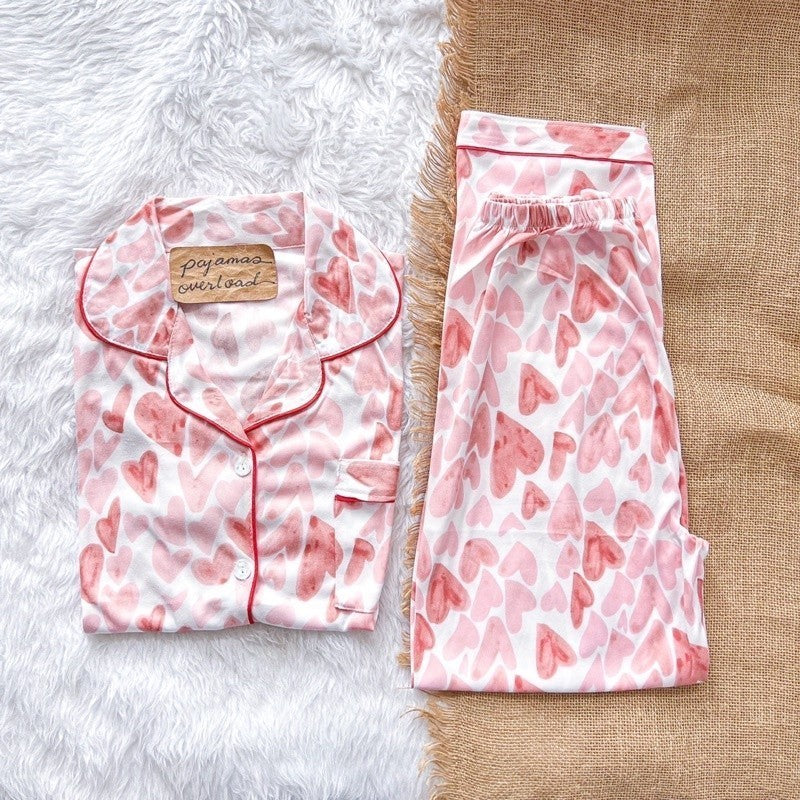 JOEY | polycotton shortsleeves top + pants pajama sleepwear set | PajamasOverload