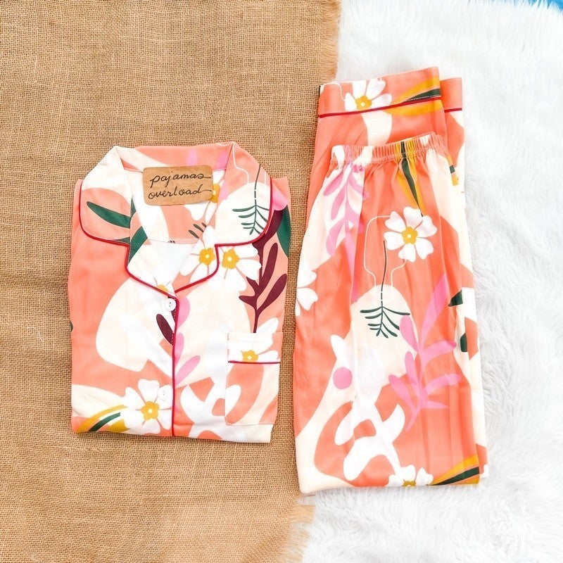 JOEY | polycotton shortsleeves top + pants pajama sleepwear set | PajamasOverload