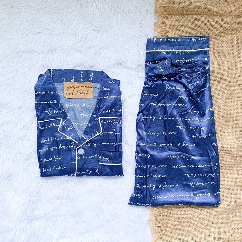 MIKE SATIN | men’s satin shortsleeves + pants sleepwear pajama set | PajamasOverload