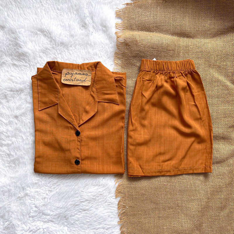 JOY | soft linen shortsleeves buttondown + shorts | PajamasOverload