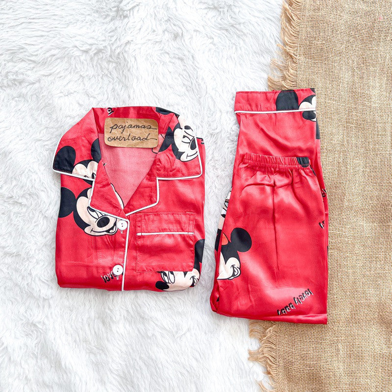 PHOEBE KIDS | satin shortsleeves + pants kids pajama set | PajamasOverload