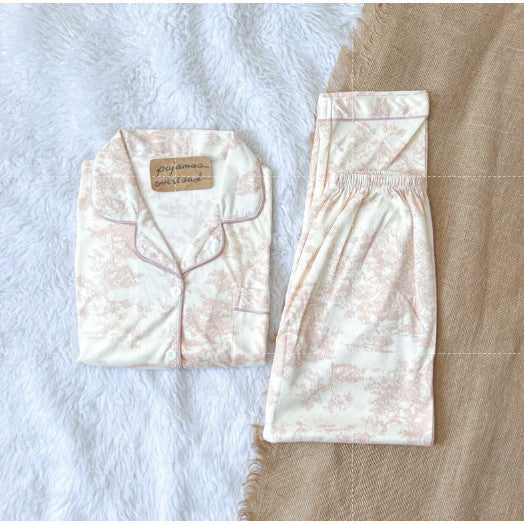 JOEY | polycotton shortsleeves + pants pajama set | PajamasOverload