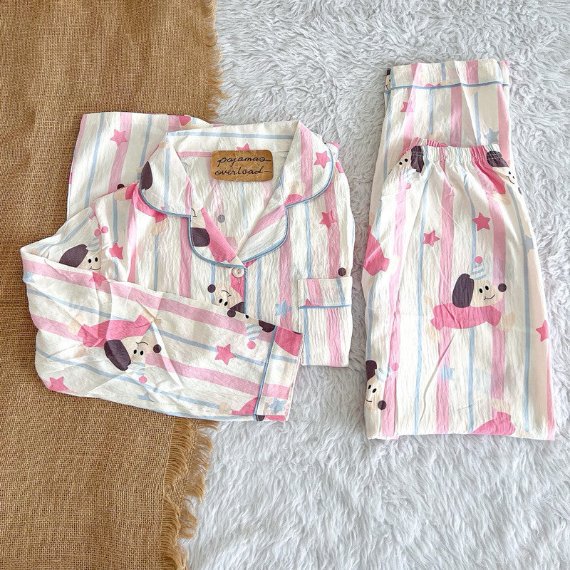 KAWAII | crumpled longsleeves + pants sleepwear pajama set | PajamasOverload