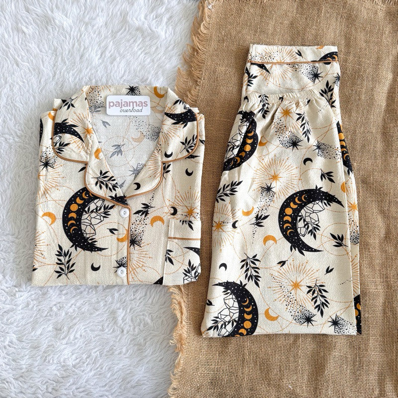 TINA | bubble gauze shortsleeves top + pants sleepwear pajama set | PajamasOverload
