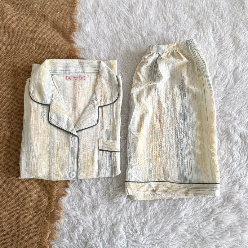 KITTY | bubble/crumpled shortsleeves + shorts sleepwear pajama set | PajamasOverload