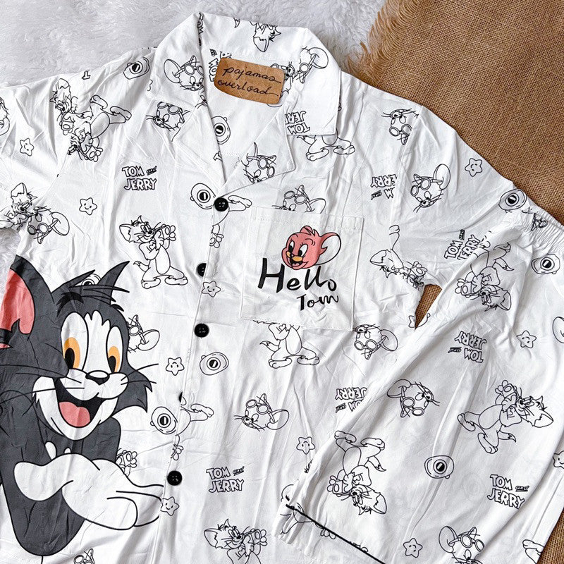 MIKE SHORTS | men’s polycotton shortsleeves top + shorts sleepwear pajama set | PajamasOverload