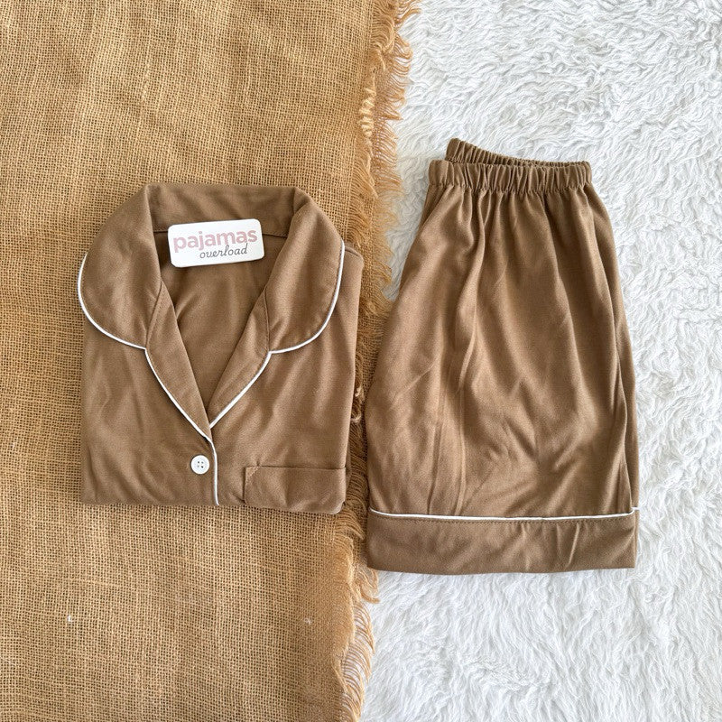 ZEUS PLAIN | cotton jersey shortsleeves top + shorts sleepwear pajama set | PajamasOverload