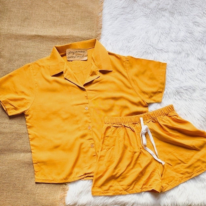 JOY | soft linen shortsleeves buttondown + shorts | PajamasOverload
