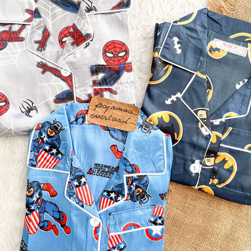 PHOEBE KIDS | satin shortsleeves + pants kids pajama set | PajamasOverload
