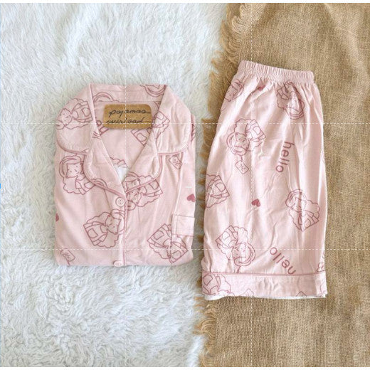 CHANDLER | polycotton shortsleeves + shorts sleepwear set | PajamasOverload