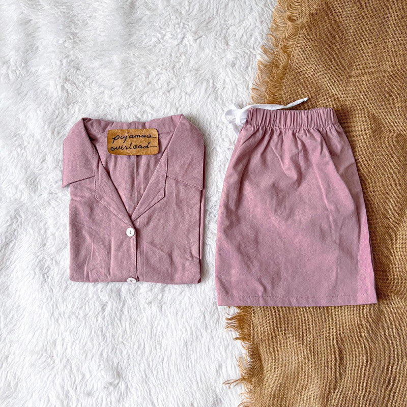 JOY | premium linen shortsleeves top + shorts loungewear sleepwear set | PajamasOverload