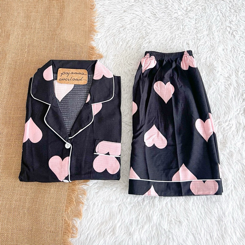KITTY | bubble/crumpled shortsleeves + shorts sleepwear pajama set | PajamasOverload