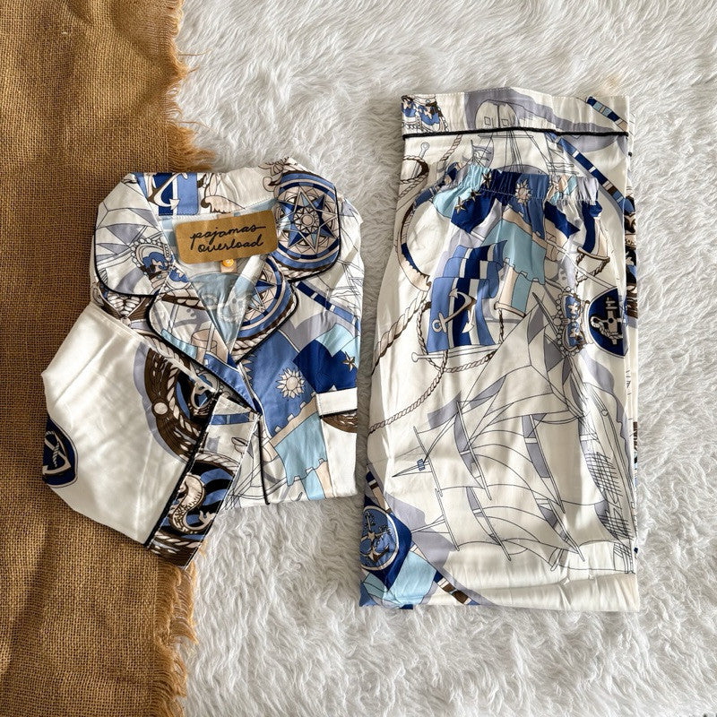 ALTHEA | silk satin longsleeves + pants sleepwear pajama set | PajamasOverload
