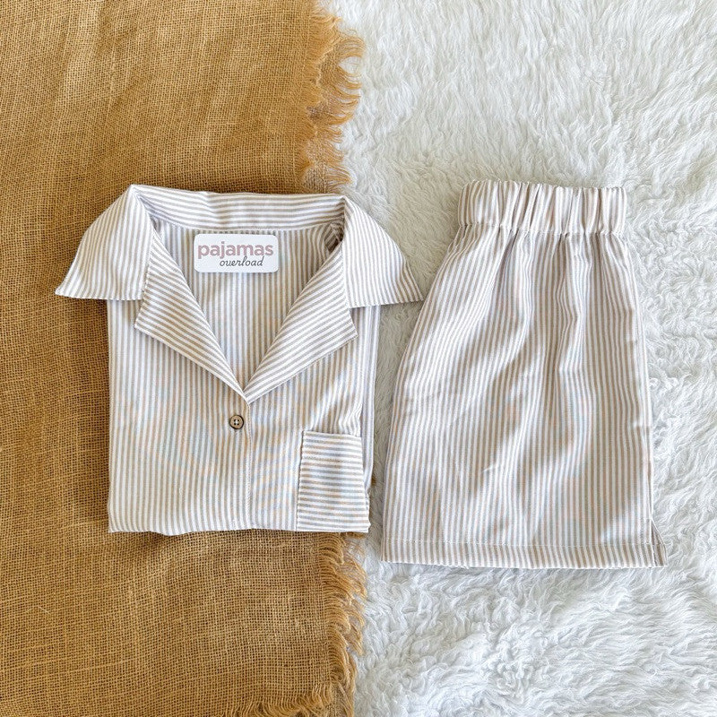 BRIA | chambray shortsleeves top + shorts sleepwear set | PajamasOverload