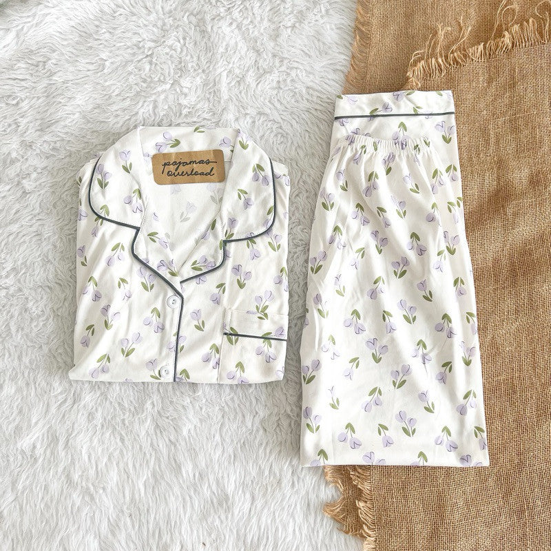 JOEY | polycotton shortsleeves top + pants pajama sleepwear set | PajamasOverload