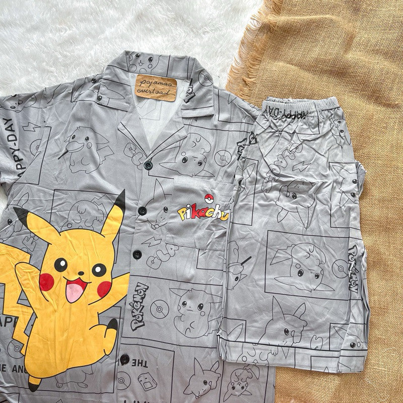 MIKE SHORTS | men’s polycotton shortsleeves top + shorts sleepwear pajama set | PajamasOverload