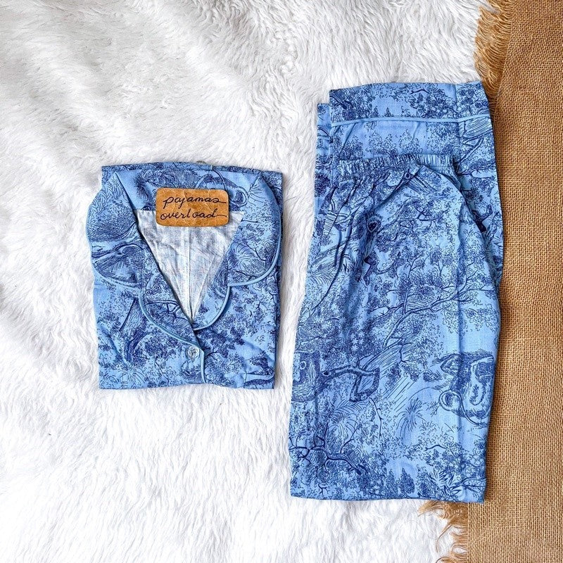 FELICITY LIMITED | soft linen shortsleeves + pants sleepwear pajama set | PajamasOverload