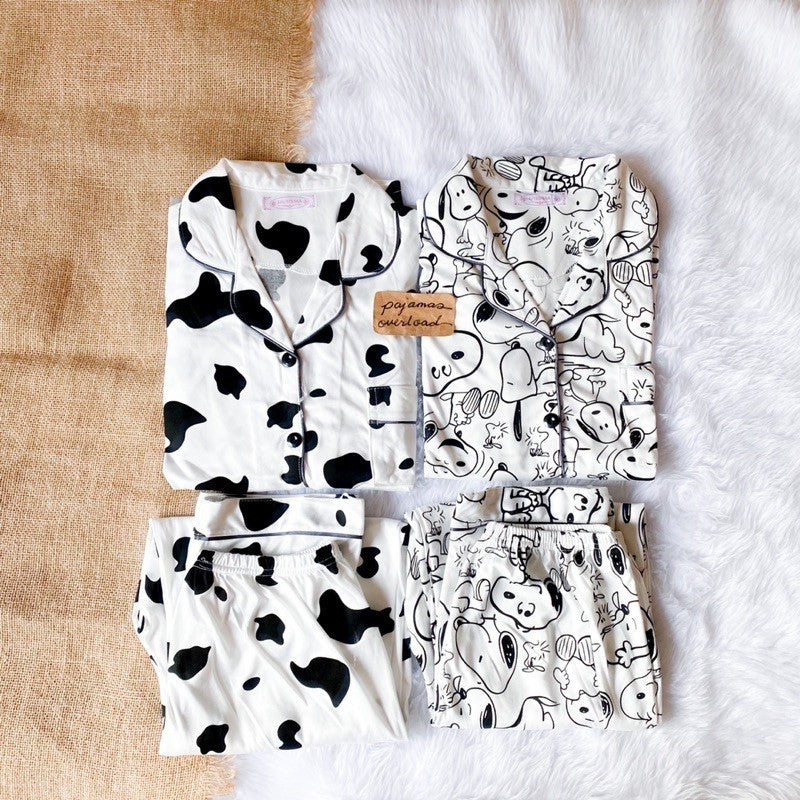 JOEY | polycotton shortsleeves top + pants sleepwear pajama set | PajamasOverload