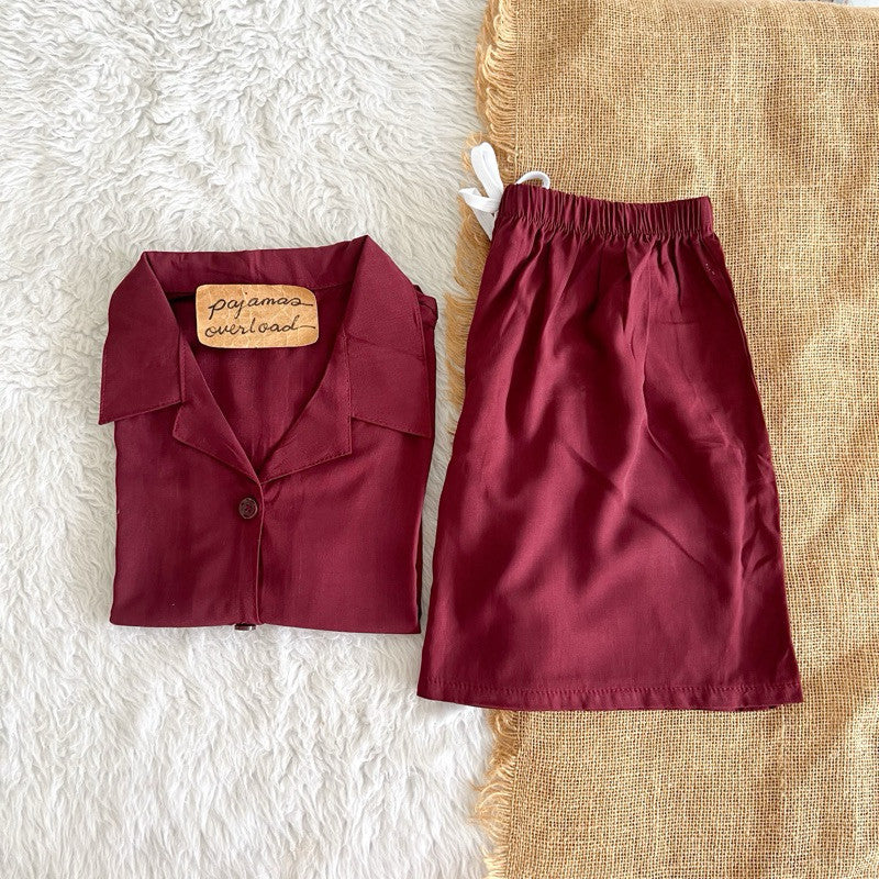 JOY | soft linen shortsleeves buttondown + shorts | PajamasOverload