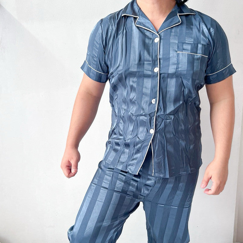 PHOEBE | satin shortsleeves + pants pajama set | PajamasOverload