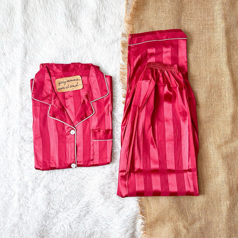 PHOEBE | satin shortsleeves + pants pajama set | PajamasOverload