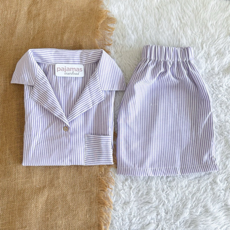 BRIA | chambray shortsleeves top + shorts sleepwear set | PajamasOverload