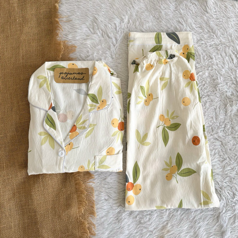 TINA | crumpled shortsleeves top + pants sleepwear pajama set | PajamasOverload