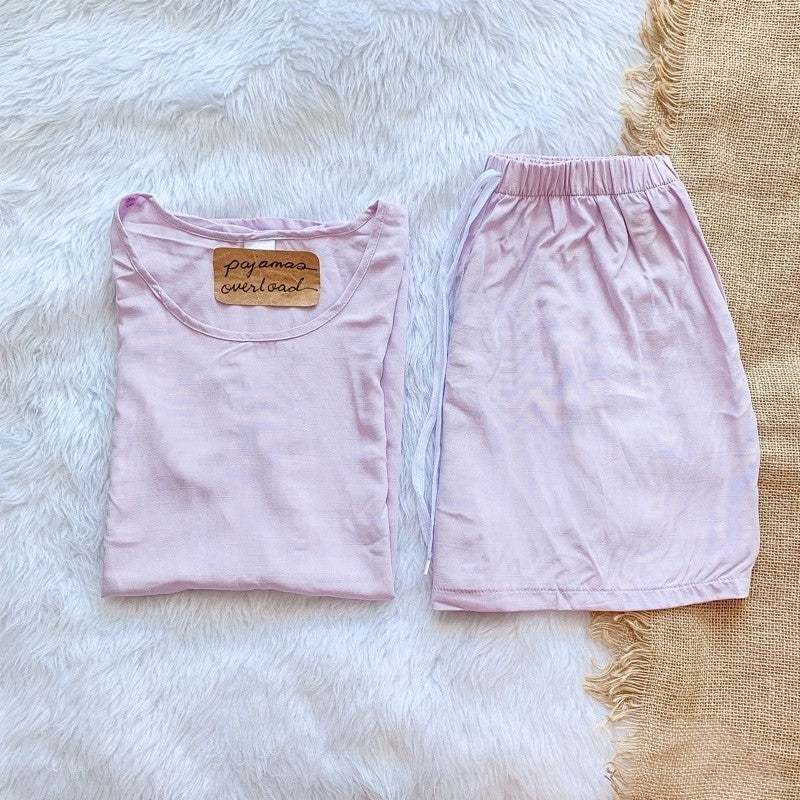 LIZ | soft linen oversized shirt + shorts loungewear pajama set | PajamasOverload