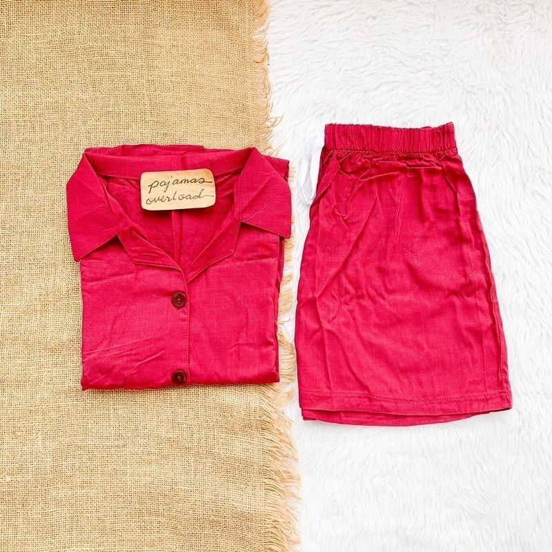 JOY | soft linen shortsleeves buttondown + shorts | PajamasOverload