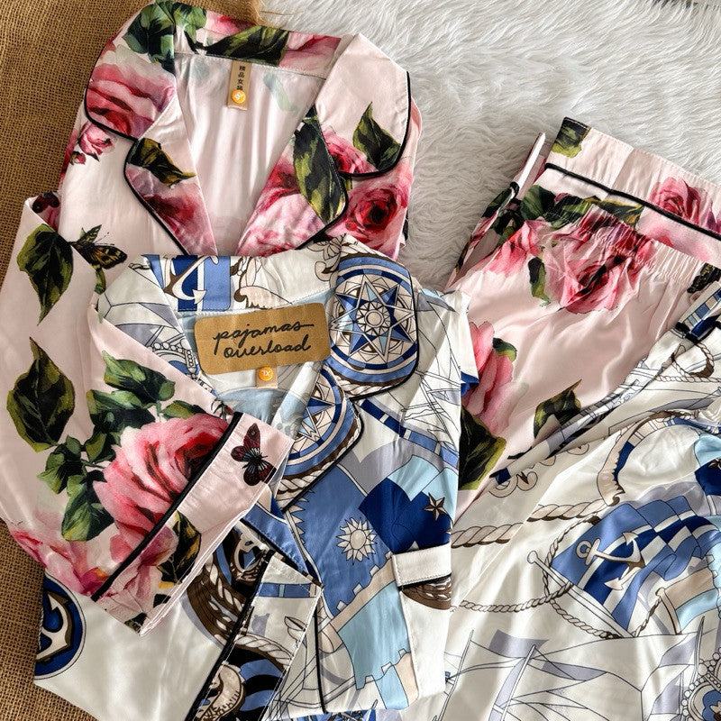 ALTHEA | silk satin longsleeves + pants sleepwear pajama set | PajamasOverload