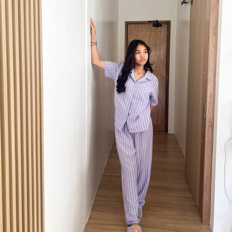 MERLIN | special fabric shortsleeves + pants sleepwear pajama set | PajamasOverload