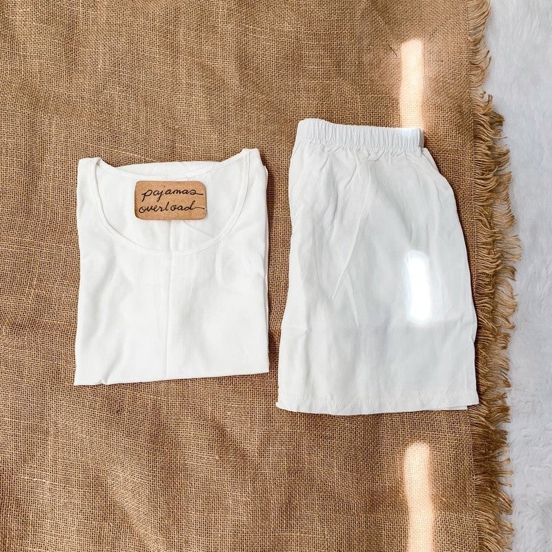LIZ | soft linen oversized shirt + shorts loungewear pajama set | PajamasOverload