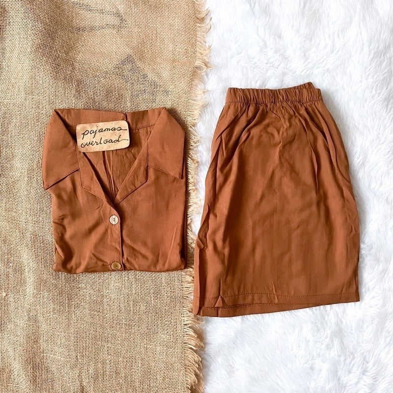 JOY | soft linen shortsleeves buttondown + shorts | PajamasOverload