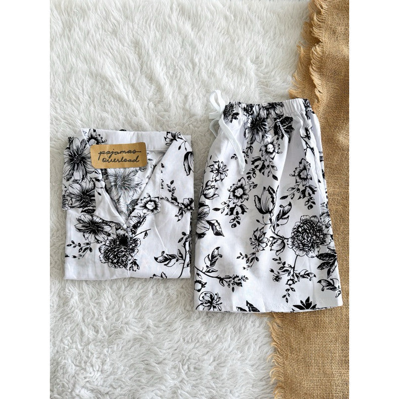 JOY LIMITED PRINT | challis/softlinen shortsleeves + shorts sleepwear pajama set | PajamasOverload