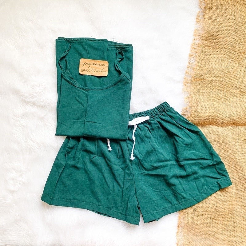IVANA | plain cotton challis cami top + shorts | PajamasOverload