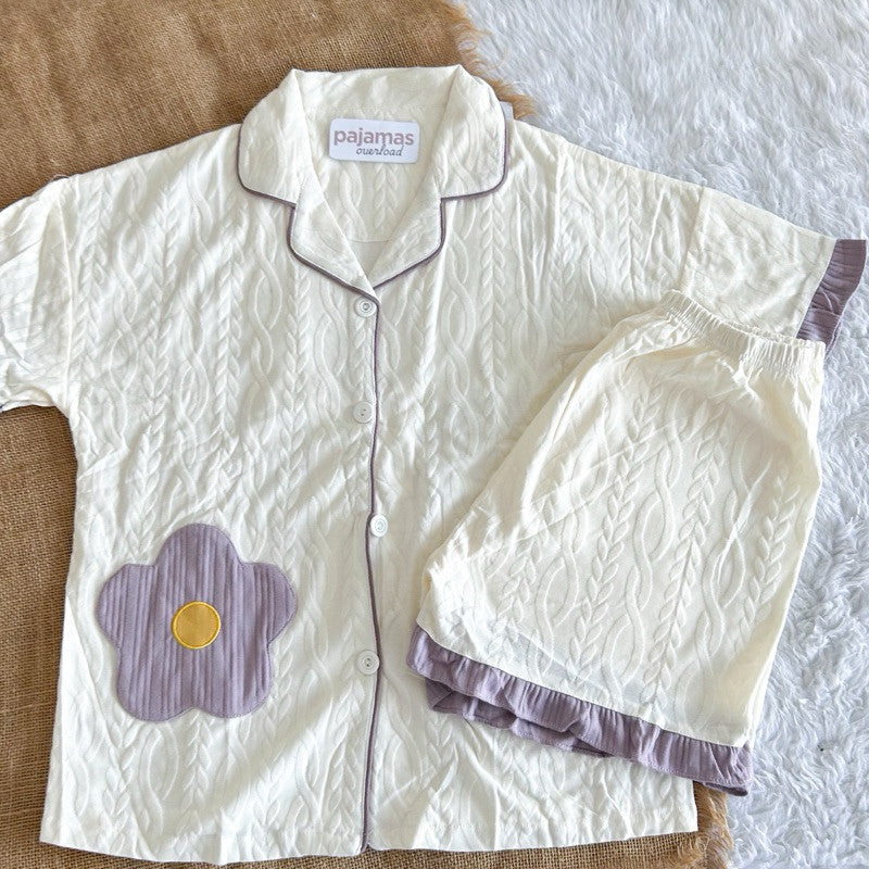 KITTY 2 | knitted shortsleeves + shorts sleepwear pajama set | PajamasOverload