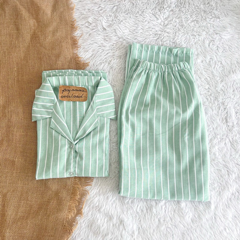 MERLIN | special fabric shortsleeves + pants sleepwear pajama set | PajamasOverload