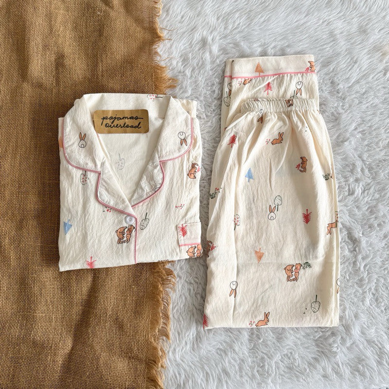 TINA | crumpled shortsleeves top + pants sleepwear pajama set | PajamasOverload