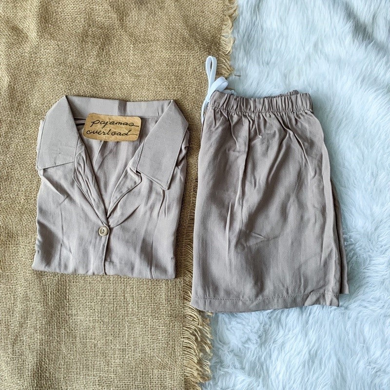 JOY | soft linen shortsleeves buttondown + shorts | PajamasOverload