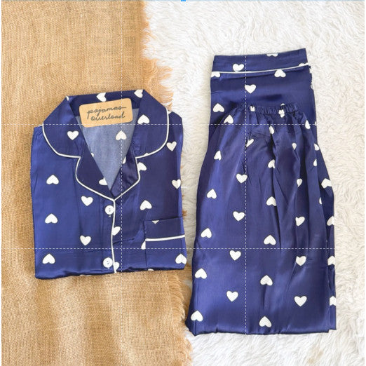 PHOEBE | satin shortsleeves + pants sleepwear pajama set | PajamasOverload