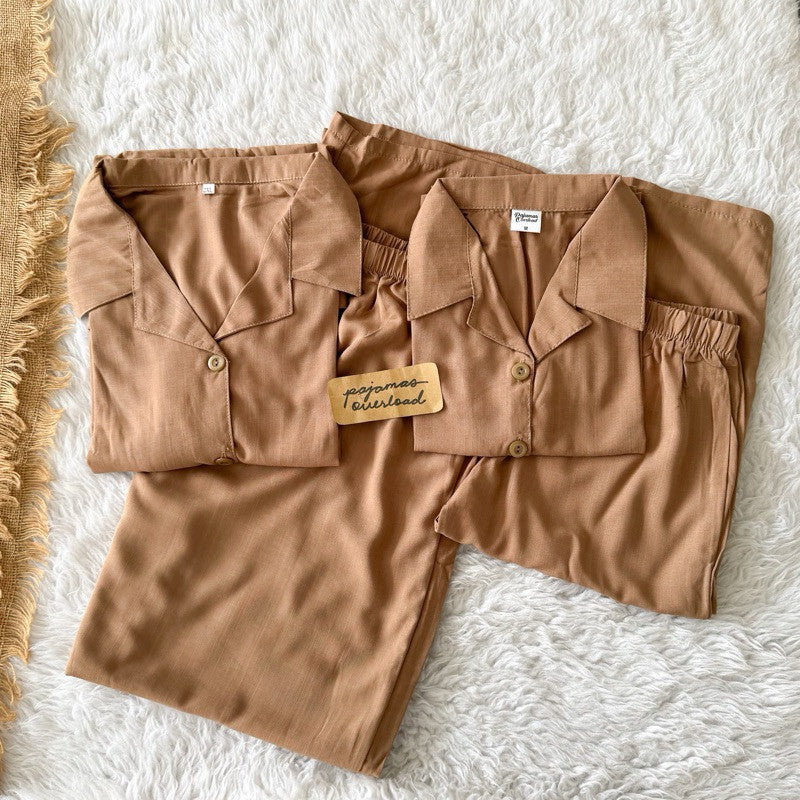 MERLIN FAMILY | challis/soft linen shortsleeves + pants sleepwear set for kids | PajamasOverload
