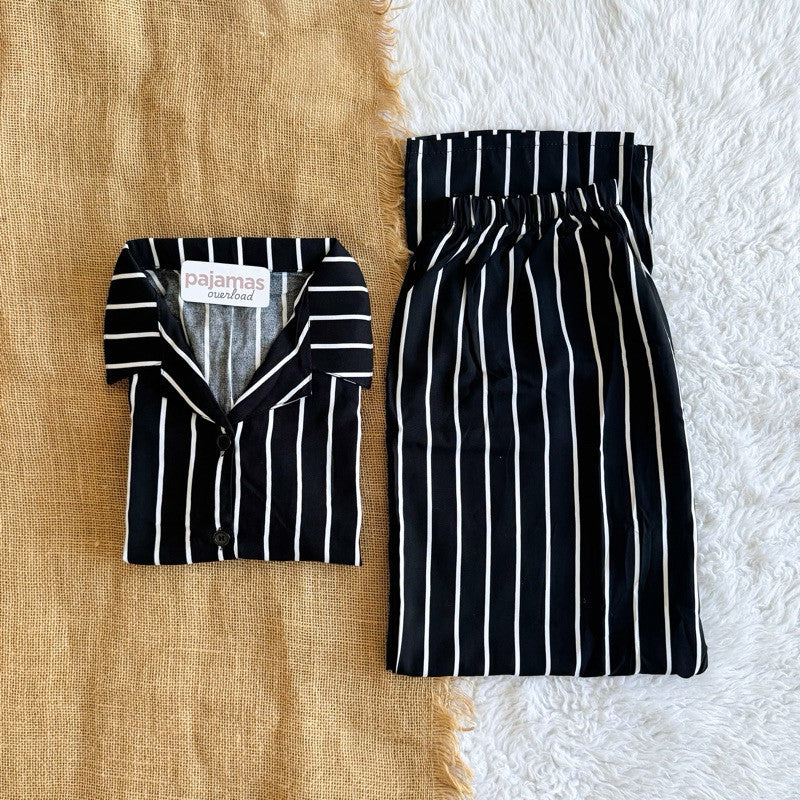 MERLIN | soft linen/Challis shortsleeves + pants sleepwear pajama set | PajamasOverload